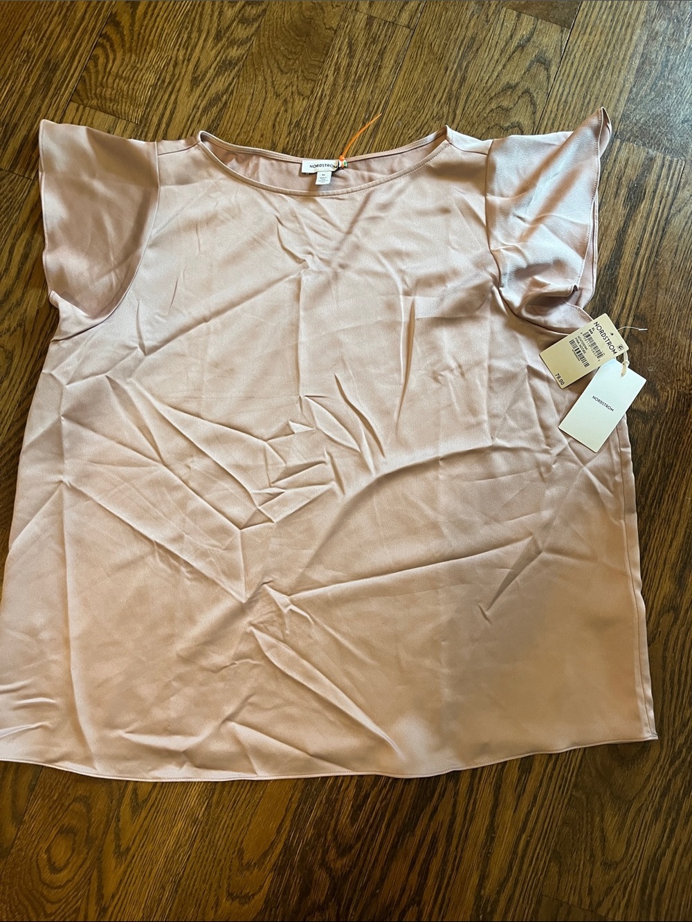 Nordstrom NWT XLClassic Flutter Sleeve Blouse - Blush Pink